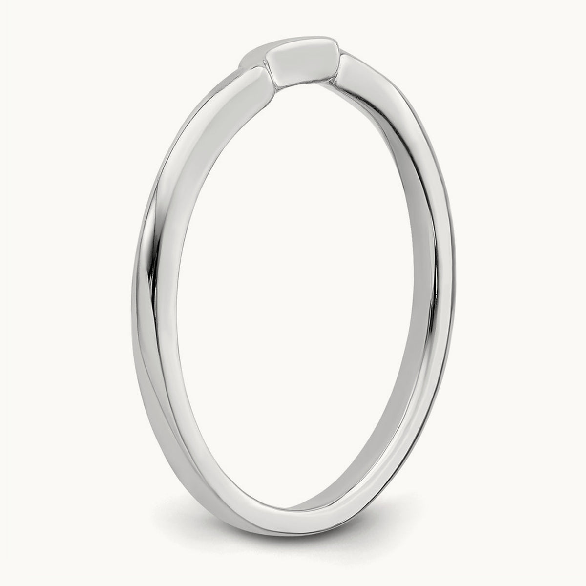 Contoured Band, 10K White Gold