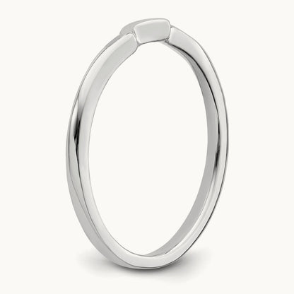 Contoured Band, 10K White Gold