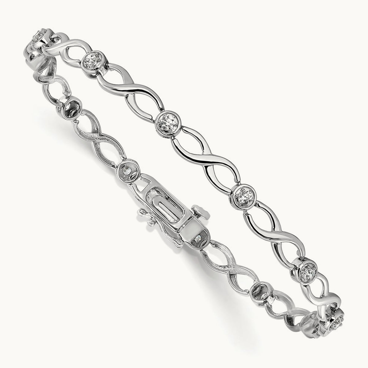 Infinity Bracelet, 0.50 ct tw Lab-Grown Diamond — 14K White Gold, 7 in