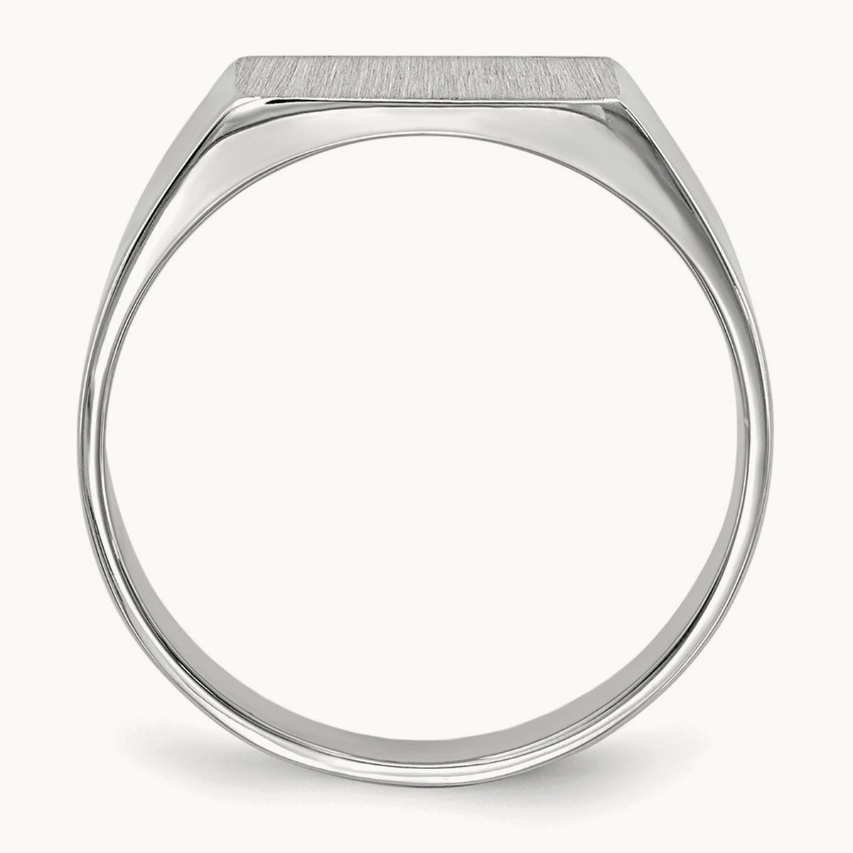 10.5x5. Closed Back Signet Ring, 5mm, 14K White Gold