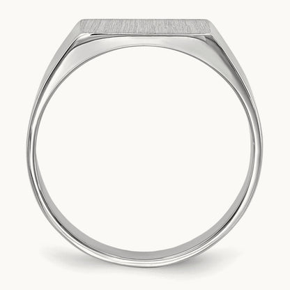 10.5x5. Closed Back Signet Ring, 5mm, 14K White Gold