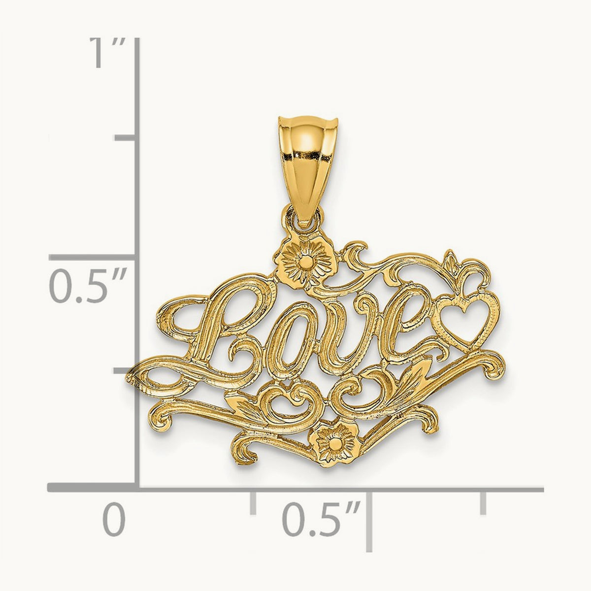 LOVE with Heart Charm, 14K