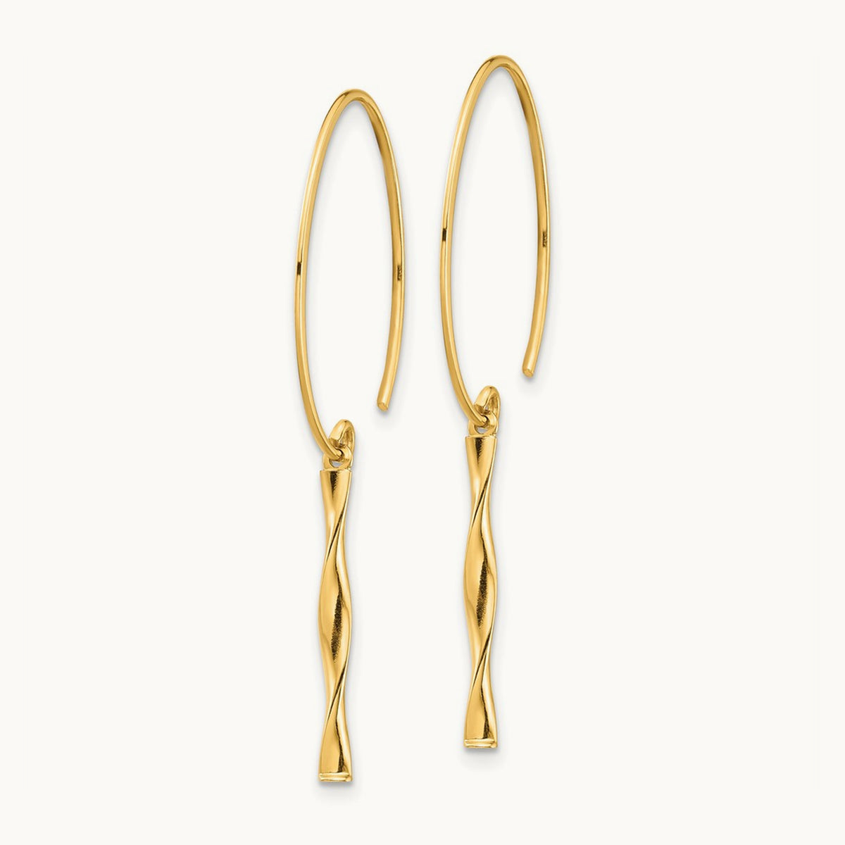 Twist Bar Dangle Earrings, 14K