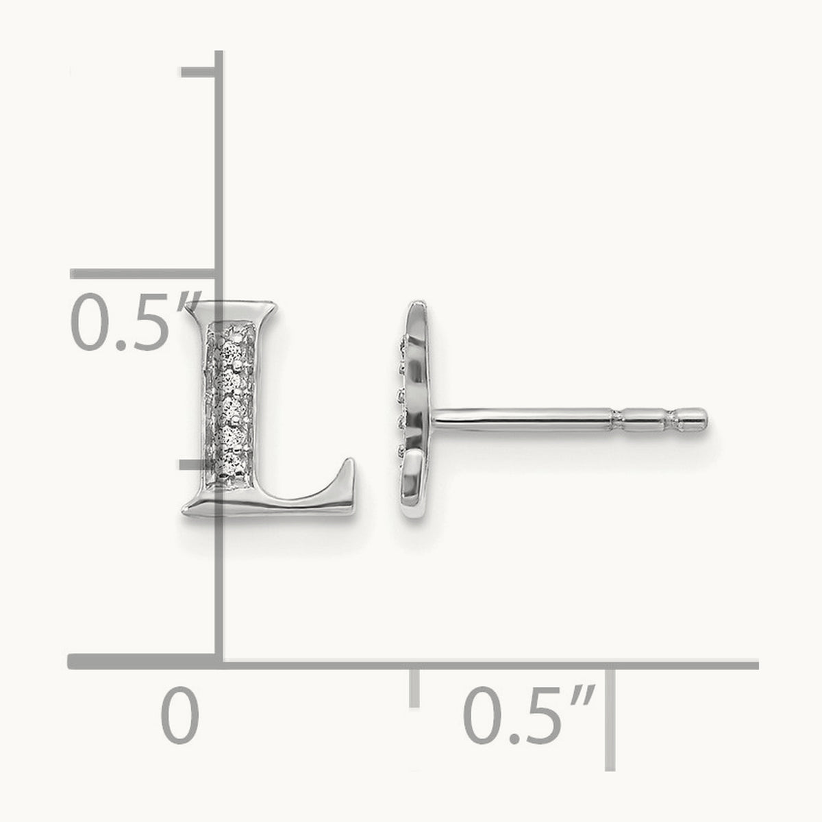 Diamond Earrings — 14K White Gold, 8mm, L