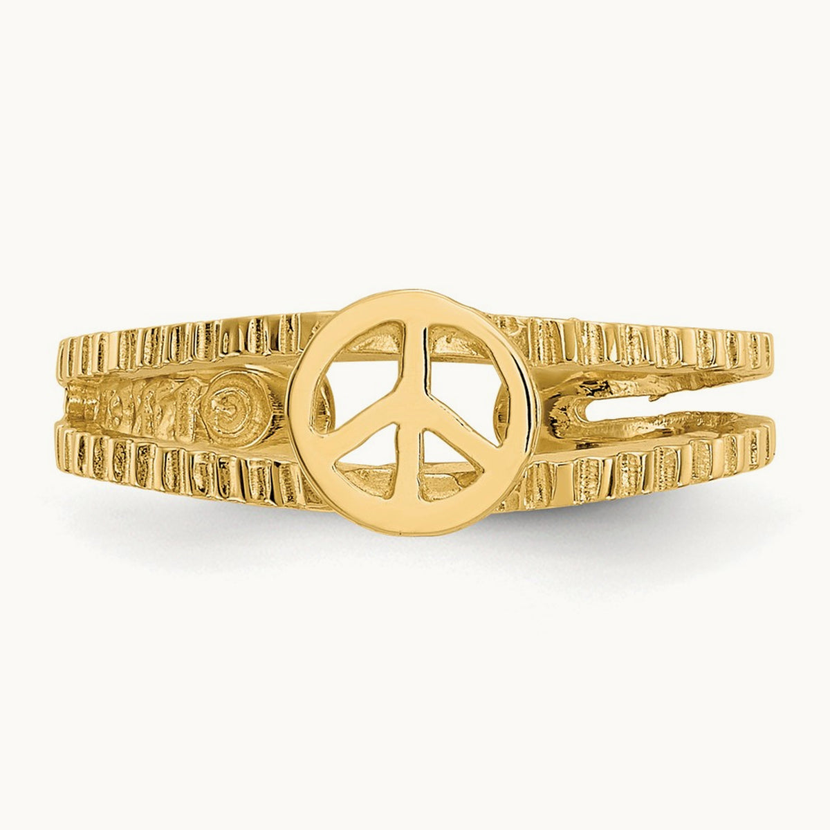 Peace Sign Toe Ring, 14K