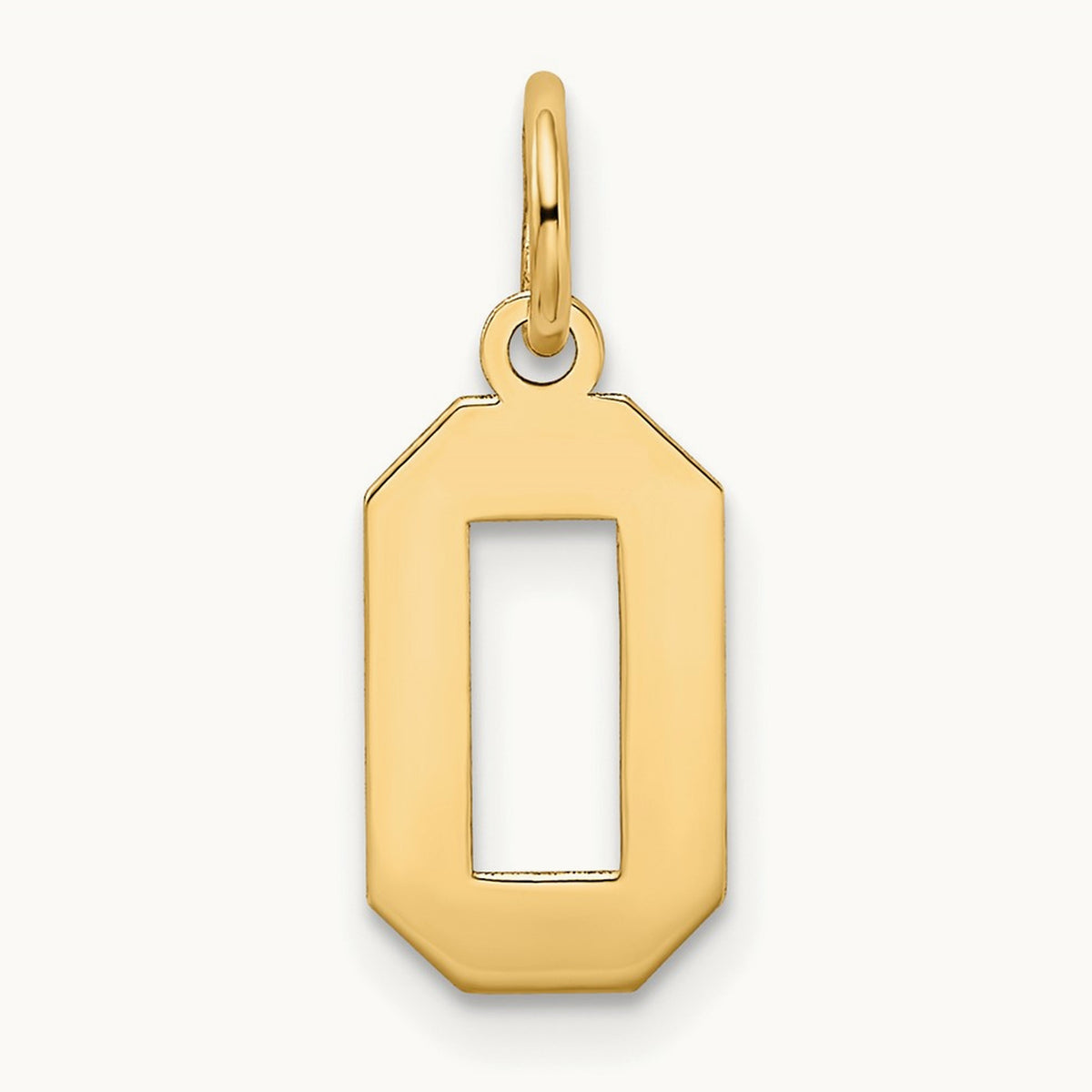 Small Satin Number 0 Charm, 14K