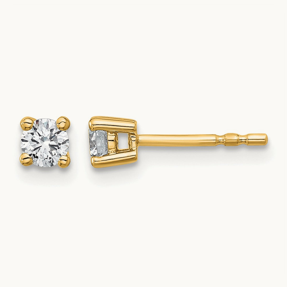 Round Heavyweight Stud Earrings, 0.10-7.00 ct tw Lab-Grown Diamond — 1/3 ct, 18K Yellow Gold