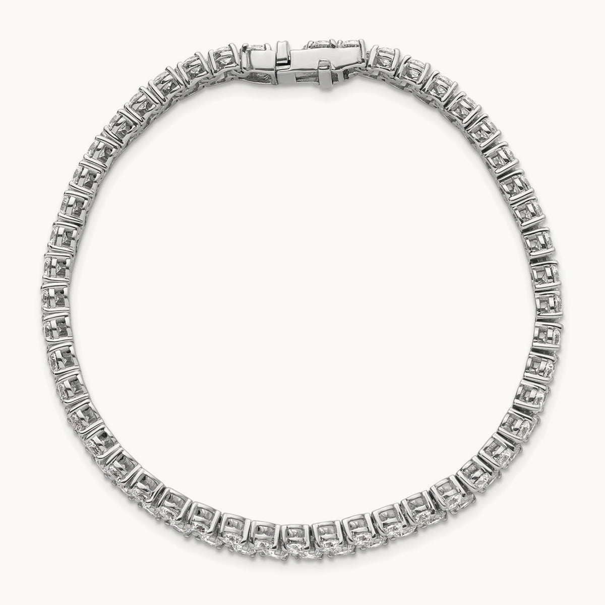 Round 2 Row Tennis Bracelet — 14K White Gold