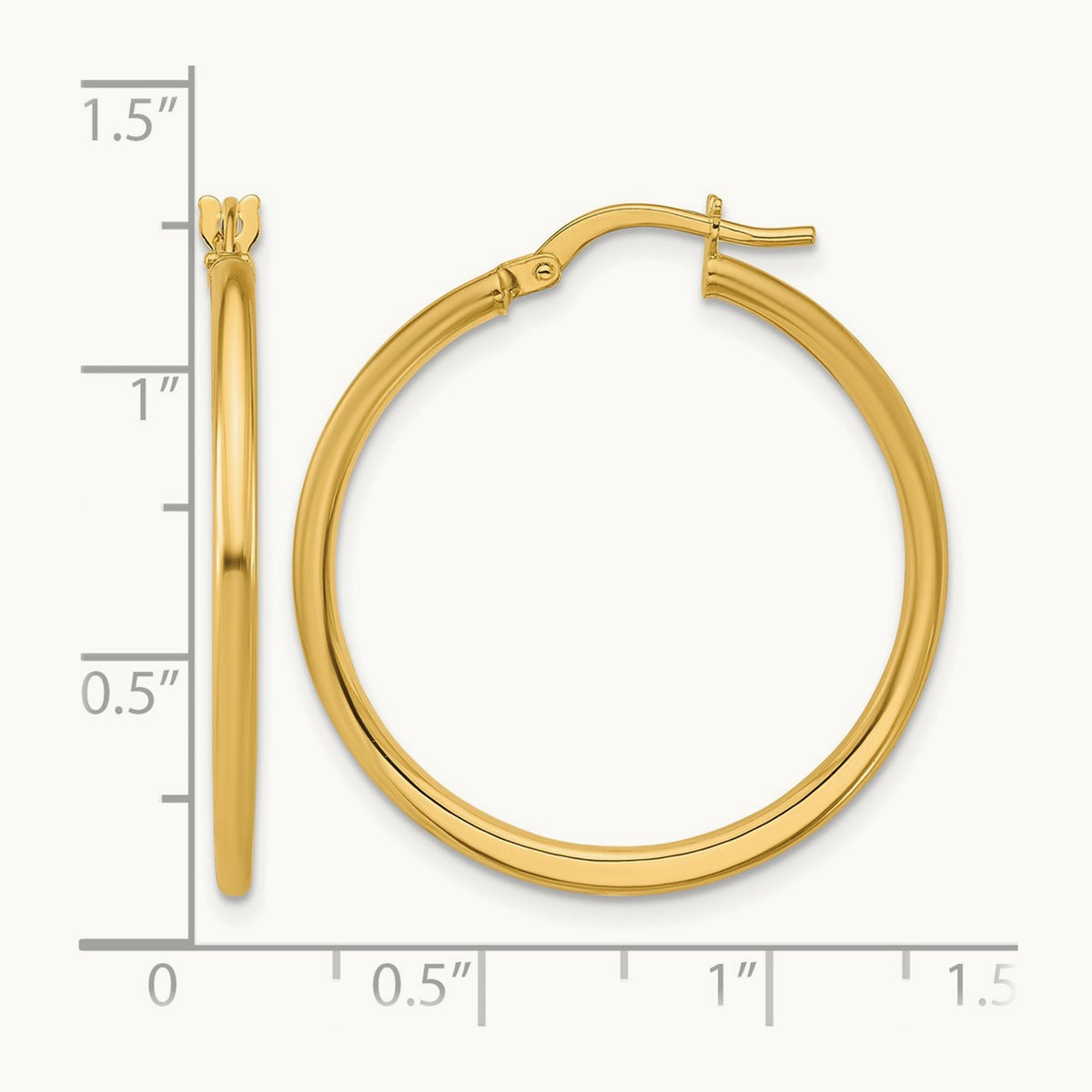 Polished Round Hoop Earrings, 10K — Leslie's