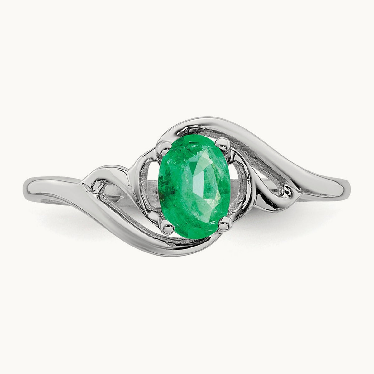 Emerald Ring, 14K White Gold