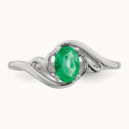 Emerald Ring, 14K White Gold