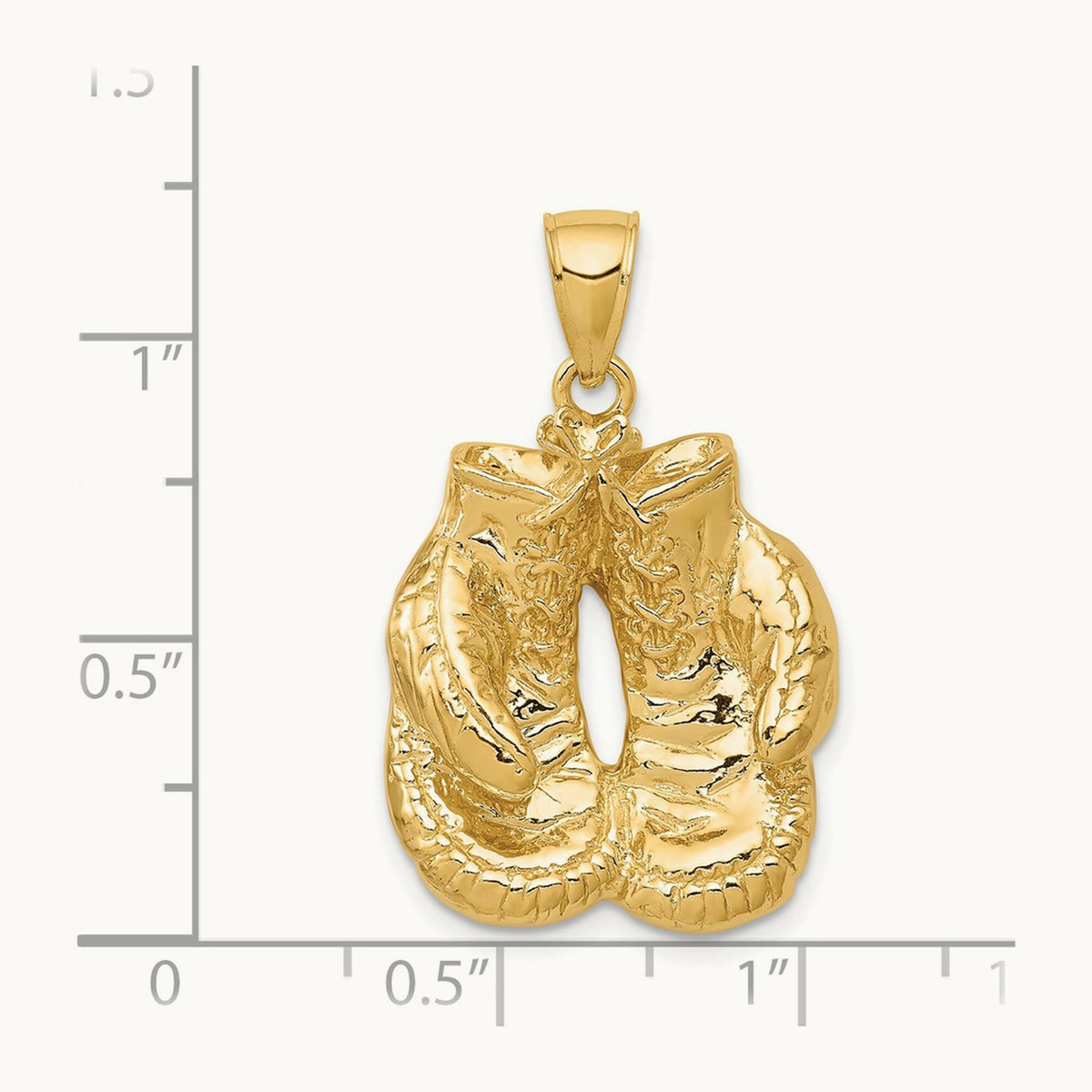 Solid Polished Open-Backed Boxing Gloves Pendant — 35mm