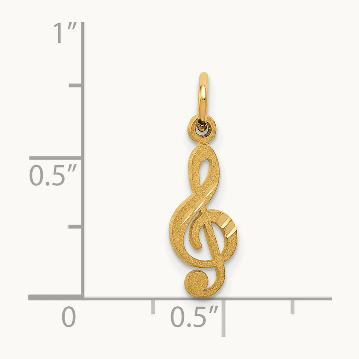 Treble Clef Charm — 14K Yellow Gold