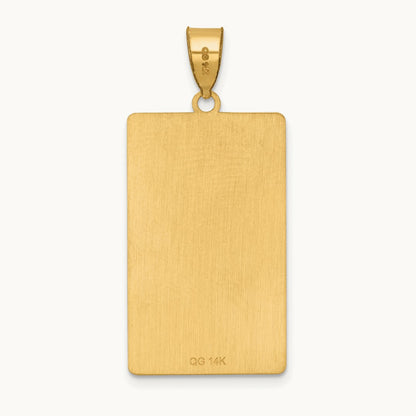 The World Tarot Card Pendant, 14K Yellow Gold