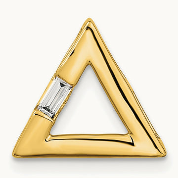 Polished Triangle Diamond Chain Slide, 14K