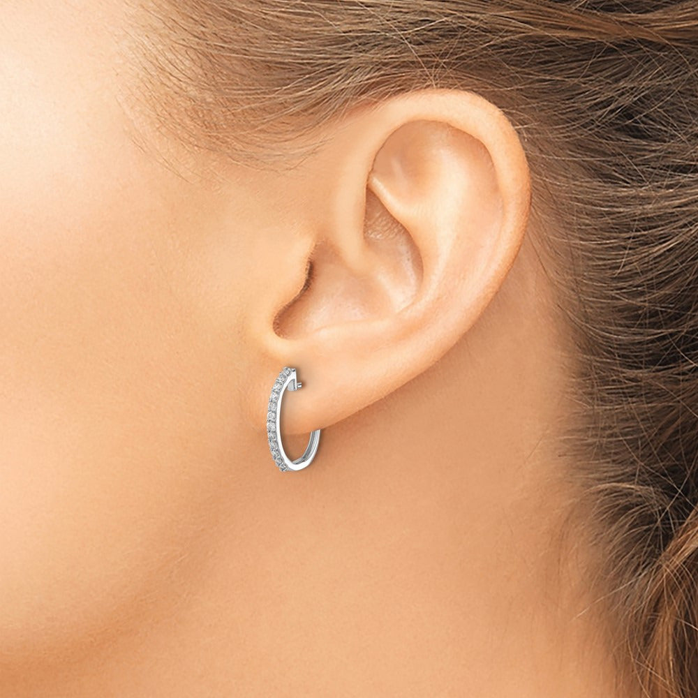 Diamond Hinged Hoop Earrings — photo set