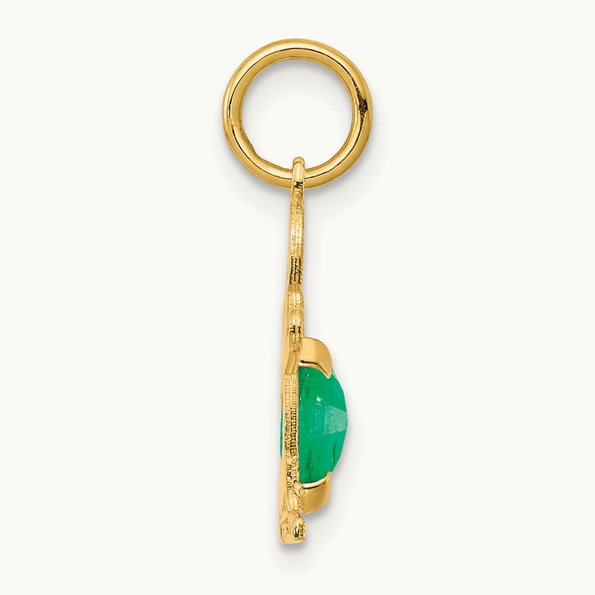 Boy 6x4 Oval Genuine Emerald-May — 14K Yellow Gold