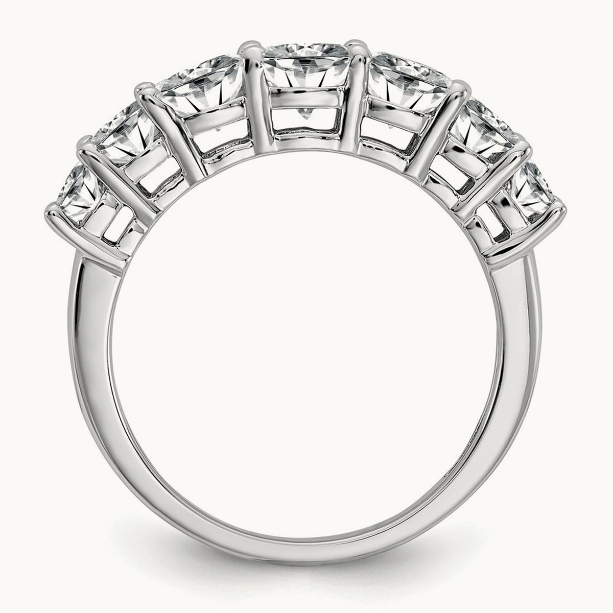 Cushion 7 Stone Band, 1.50-3.25 ct tw Lab-Grown Diamond — 1 5/8 ct, 14K White Gold
