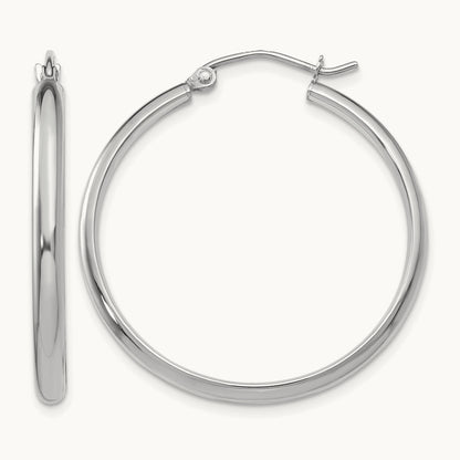 Polished Hoop Earring, 14K White Gold