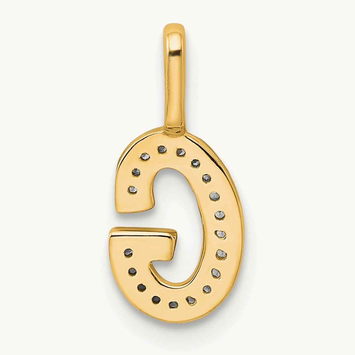 Diamond Letter G Initial Pendant, 14K Gold