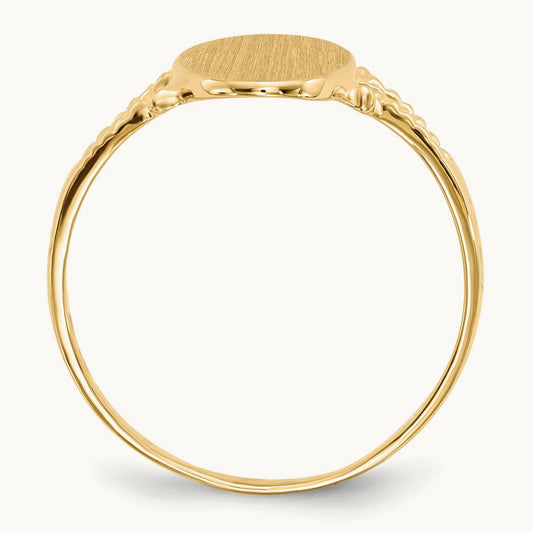 8.5x14. Closed Back Signet Ring, 0mm, 14K