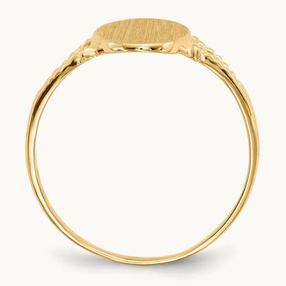 8.5x14. Closed Back Signet Ring, 0mm, 14K