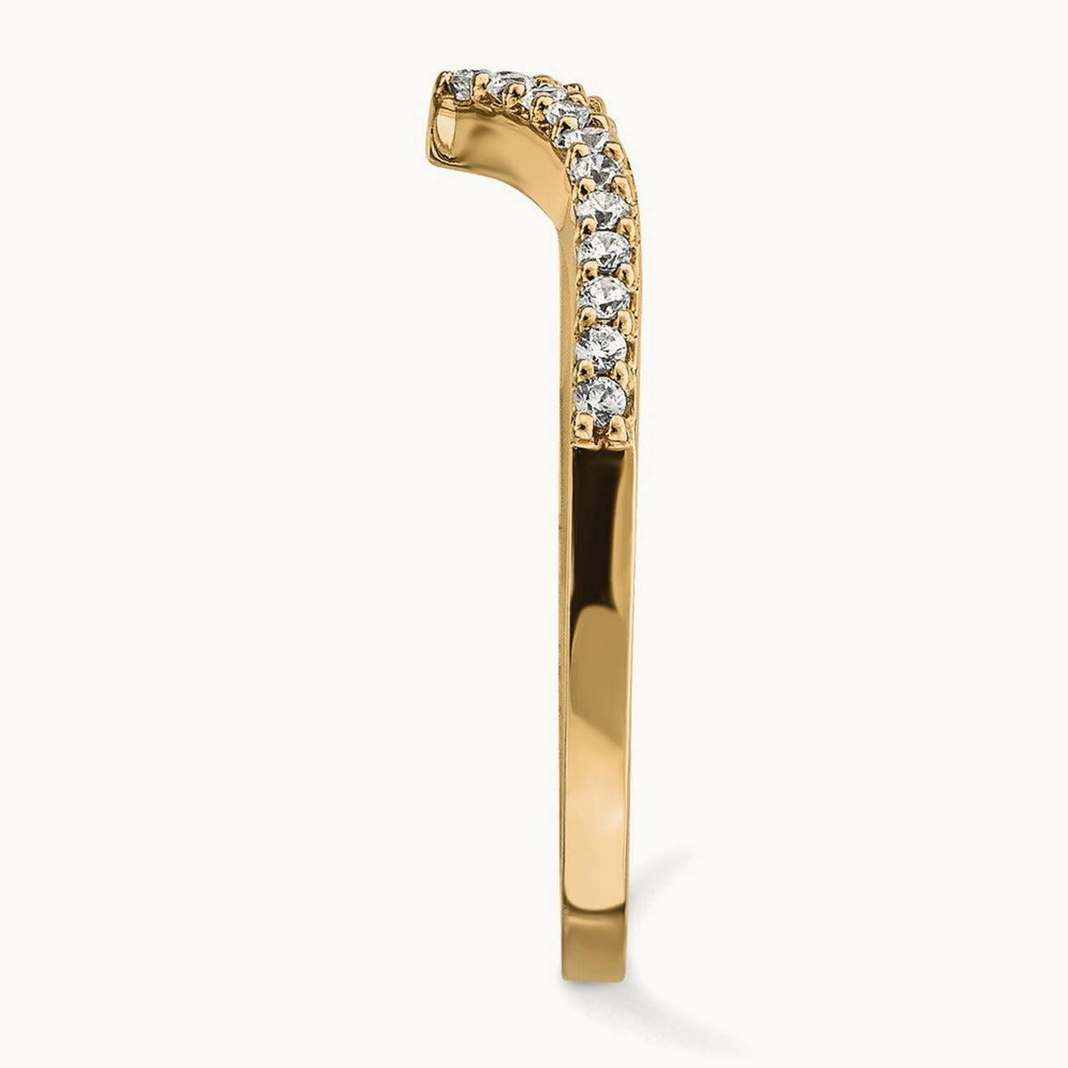 Diamond V Ring — 14K Yellow Gold