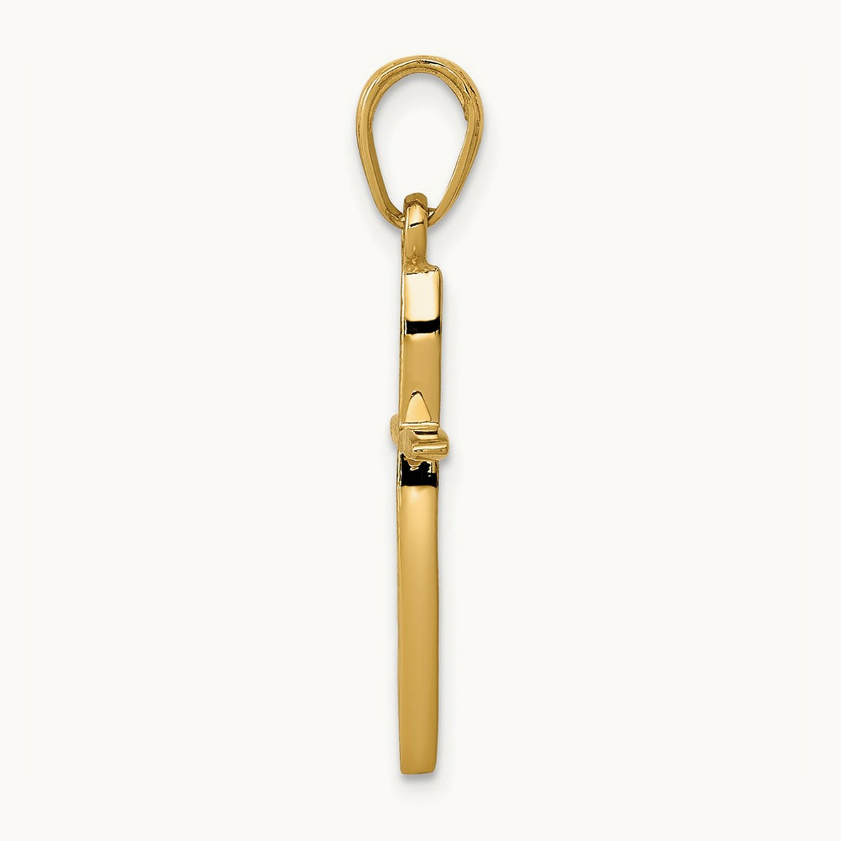 Polished Cross With Tapered Ends Pendant, 14K