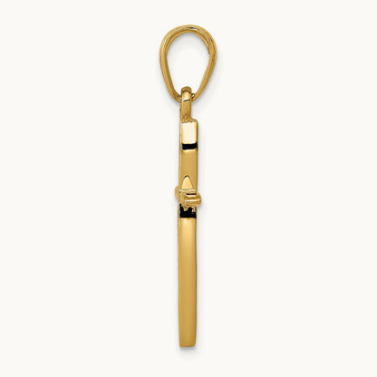 Polished Cross With Tapered Ends Pendant, 14K