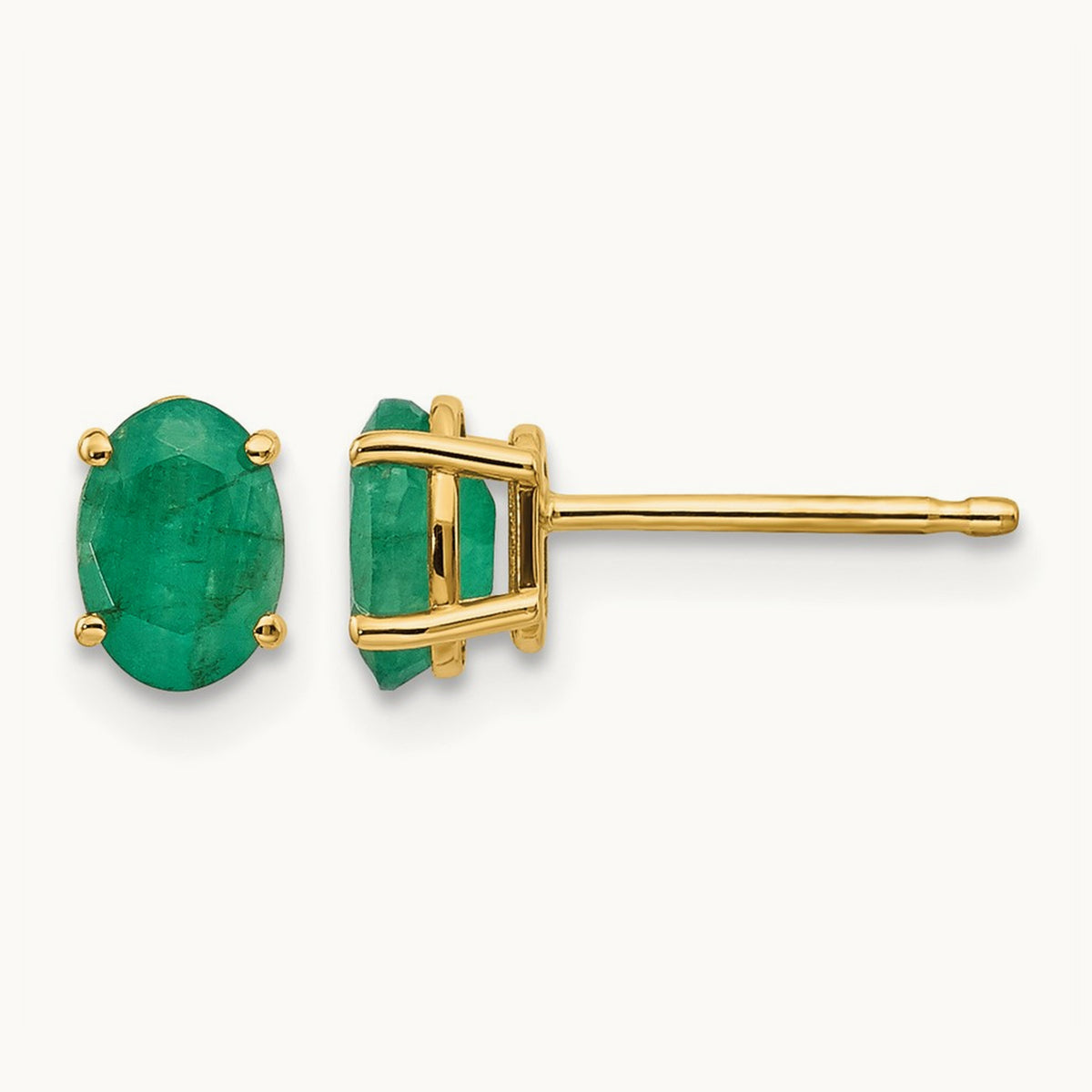 Emerald Earrings - May, 14K