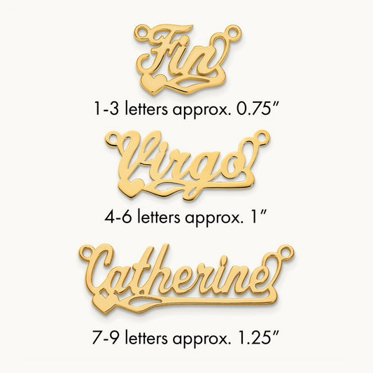 Polished Heart Name Plate, 10K Yellow Gold