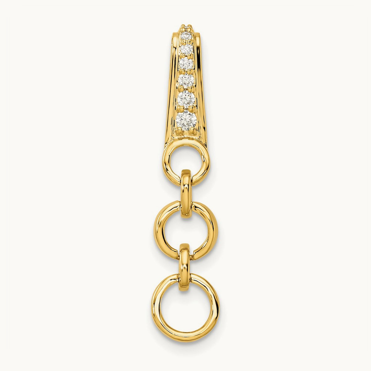Dangle Circle Chain Slide Pendant, 0.10 ct tw Lab-Grown Diamond