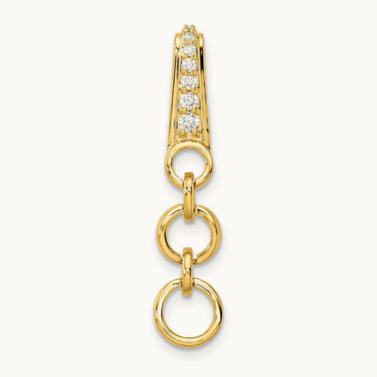 Dangle Circle Chain Slide Pendant, 0.10 ct tw Lab-Grown Diamond
