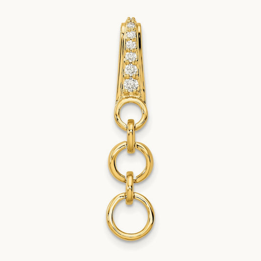 Dangle Circle Chain Slide Pendant, 0.10 ct tw Lab-Grown Diamond