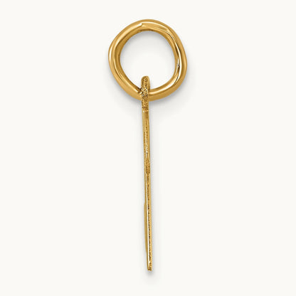 Small Script Letter N Initial Charm, 14K
