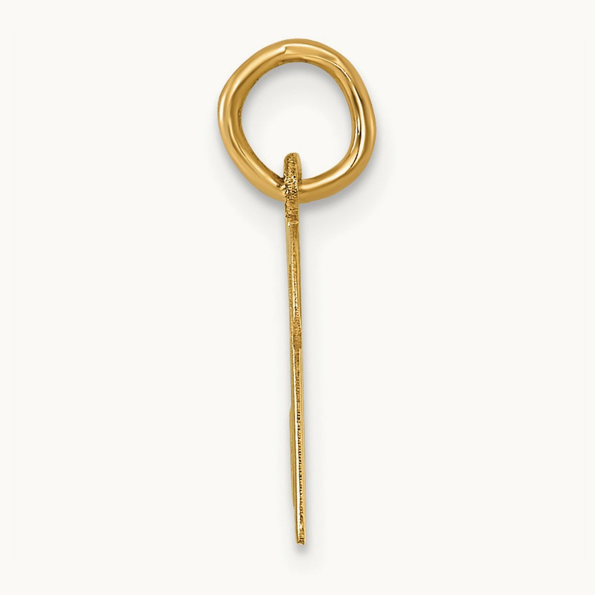 Small Script Letter N Initial Charm, 14K