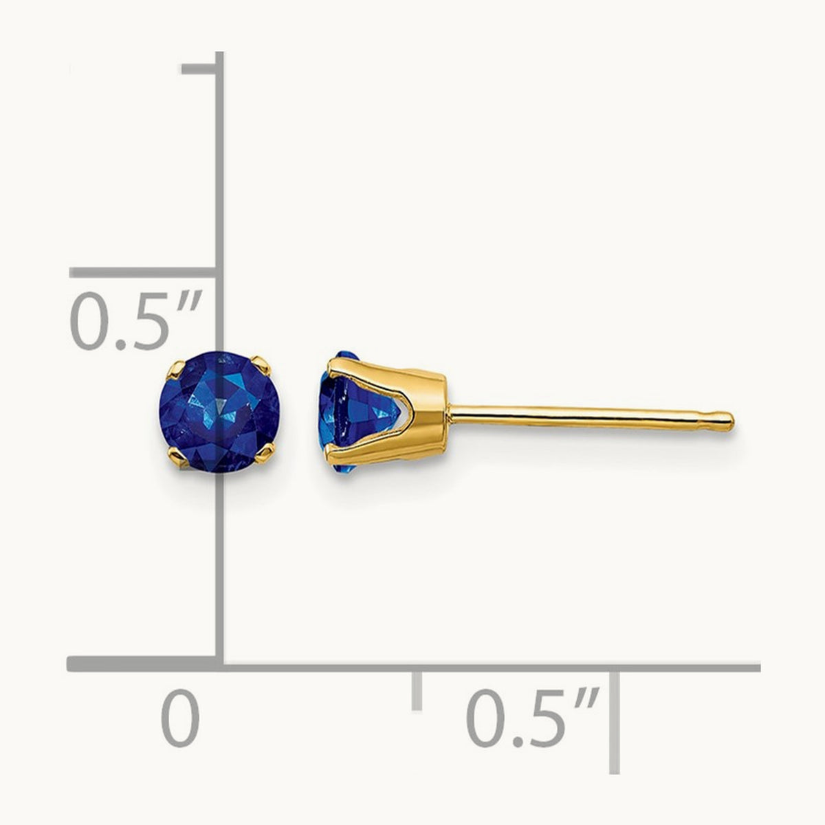 September/Sapphire Post Earrings — 4mm