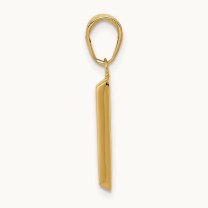 3D Gold Bar Pendant, 14K