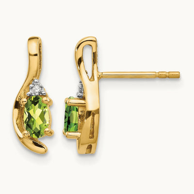 Peridot and Diamond Post Earrings — photo set