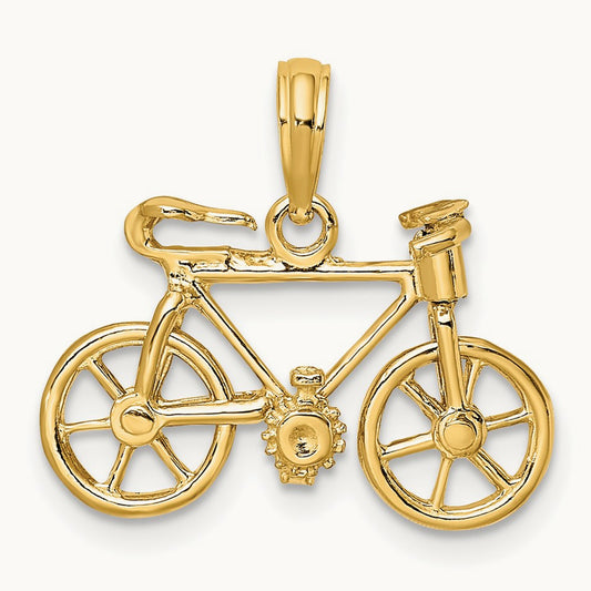 3-D Moveable Bicycle Charm, 14K