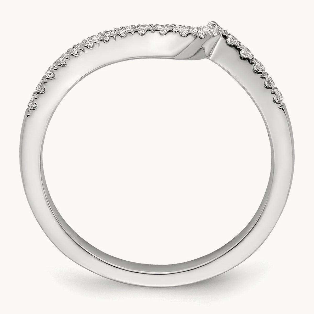 Diamond Contoured Wedding Band, 14K White Gold