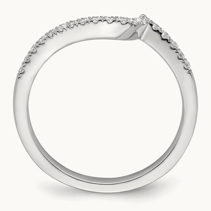 Diamond Contoured Wedding Band, 14K White Gold