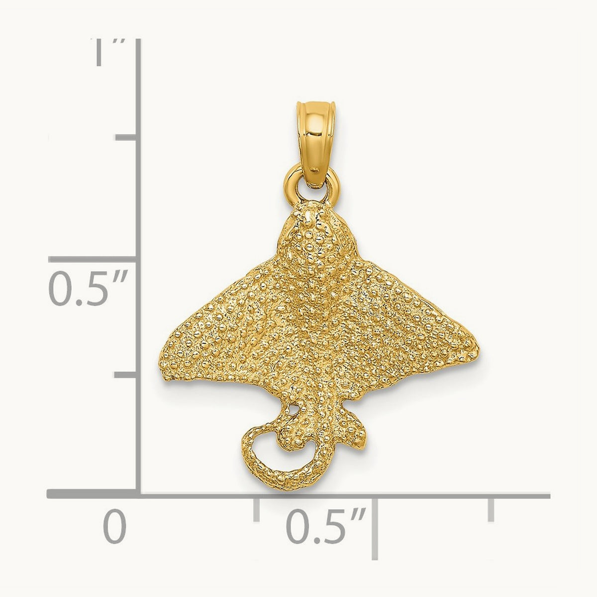 Textured Spotted Eagle Ray Charm — 21mm