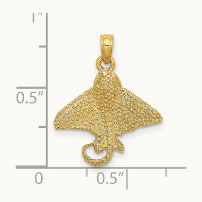 Textured Spotted Eagle Ray Charm — 21mm