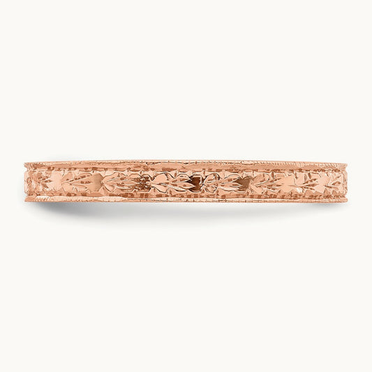 Polished Floral Band — 14K Rose Gold