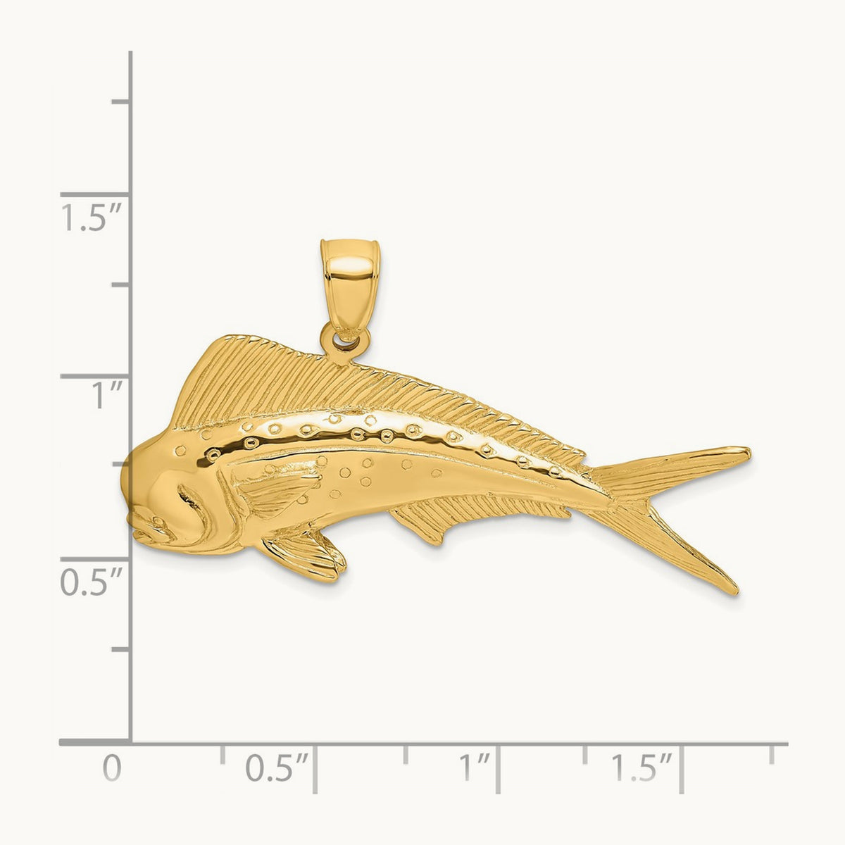 2-D Male Dorado (Mahi-Mahi) Charm, 14K