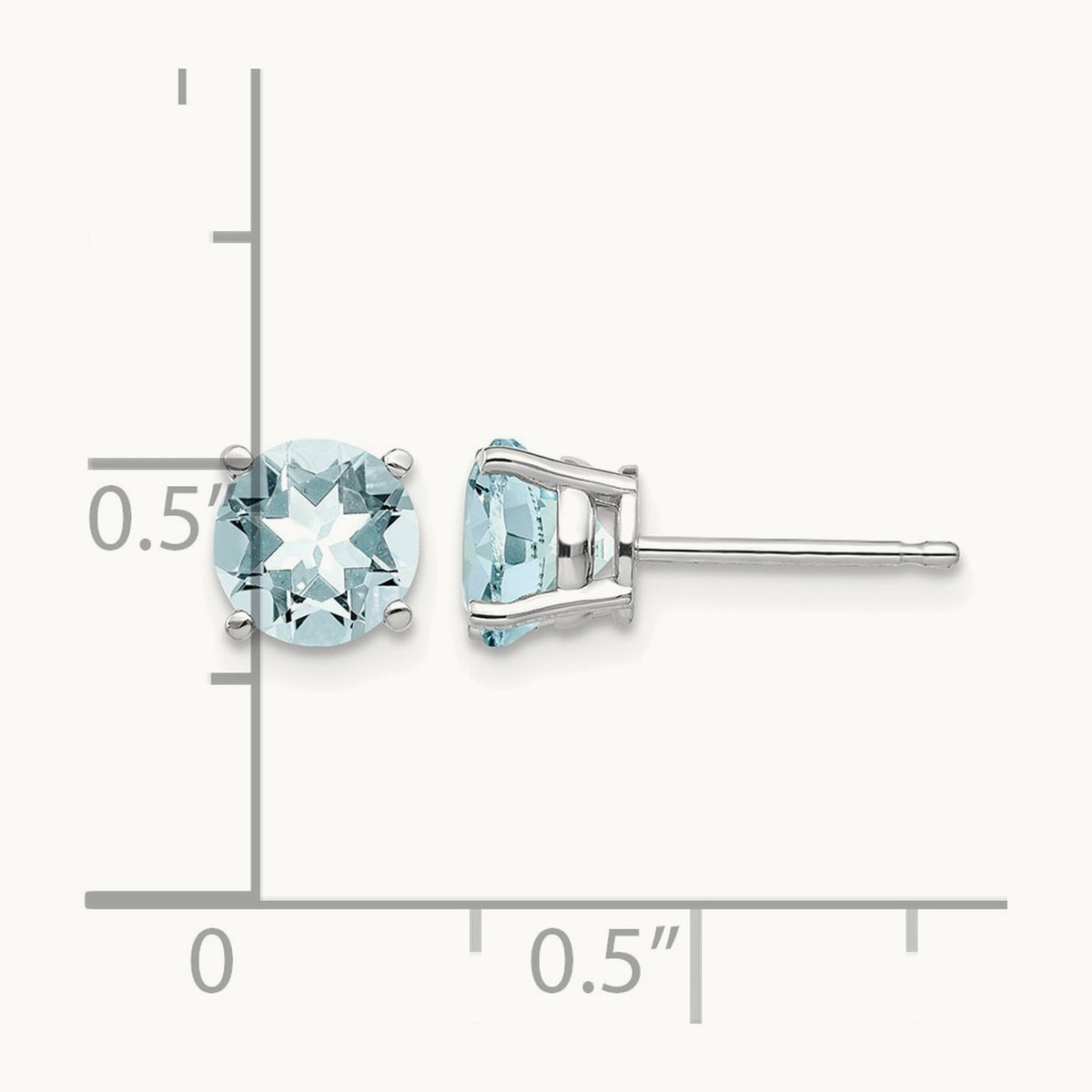 Aquamarine Earrings, 14K White Gold