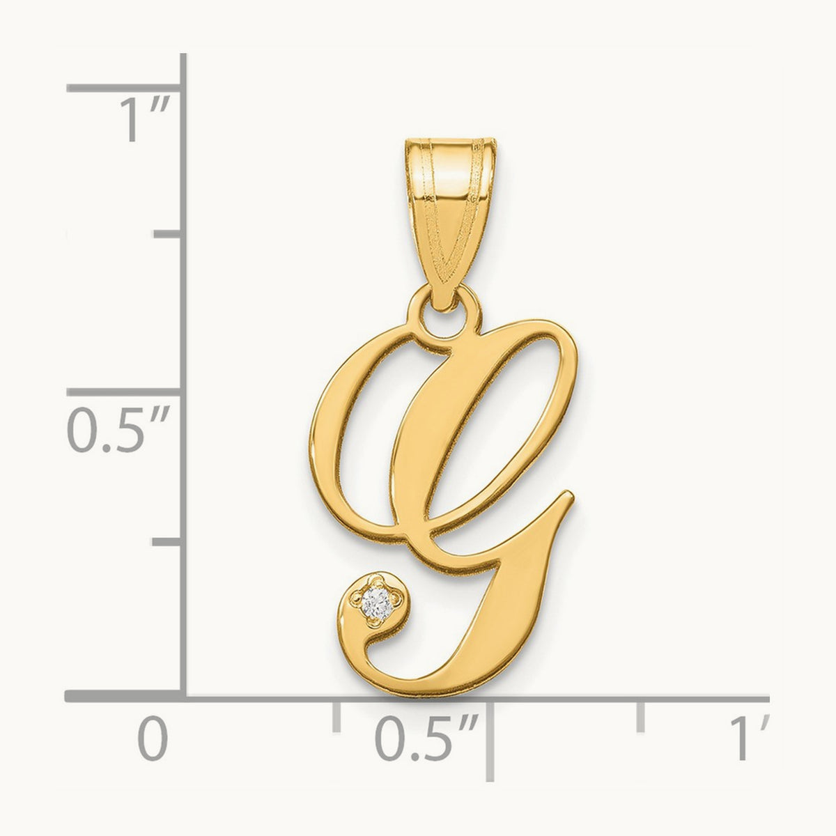 Script Initial Pendant with Diamond — G