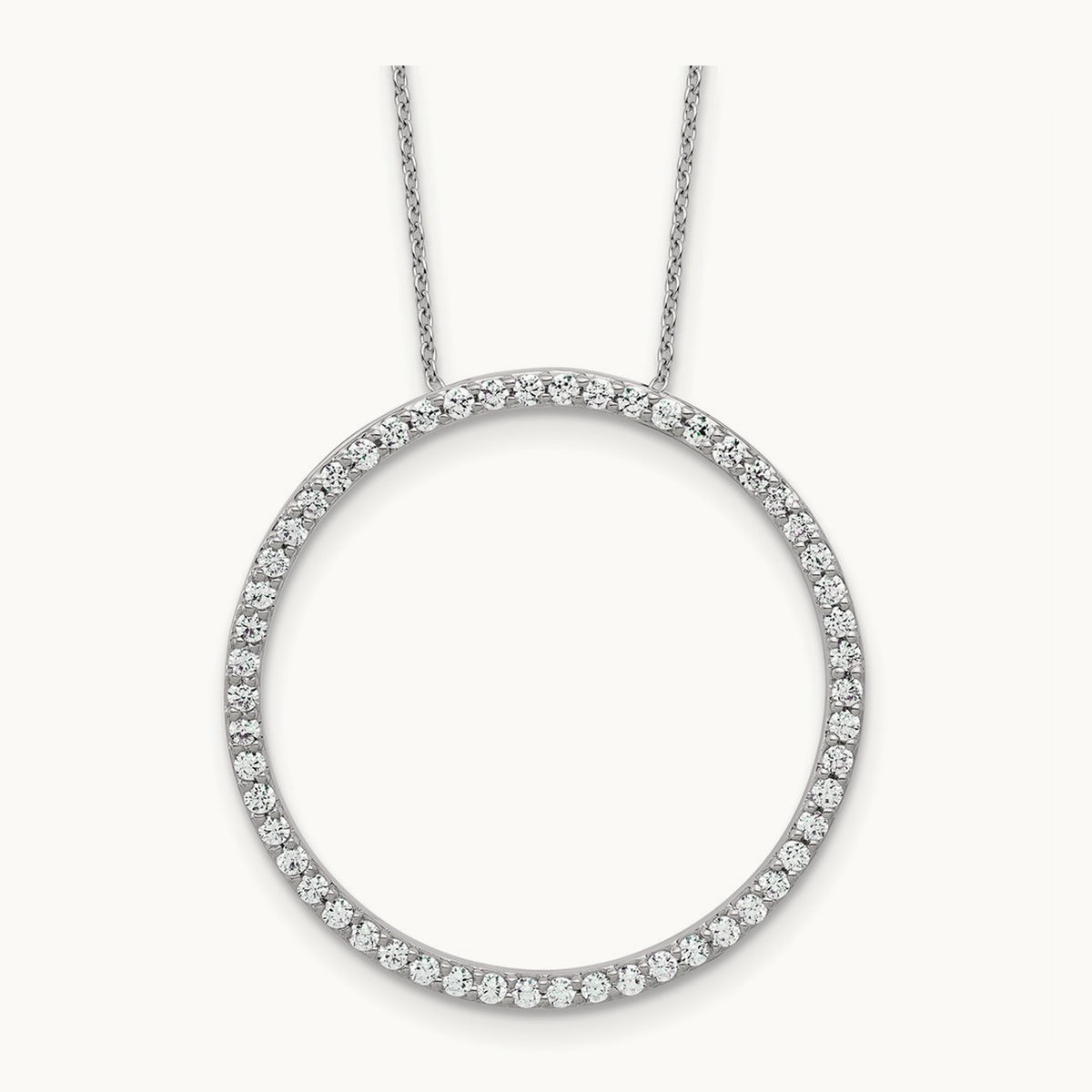 Circle Slide Necklace, 1-3 ct Lab-Grown Diamond — 14K White Gold
