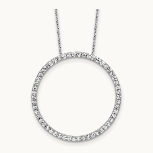 Circle Slide Necklace, 1.00-3.00 ct tw Lab-Grown Diamond — 1 ct, 14K White Gold